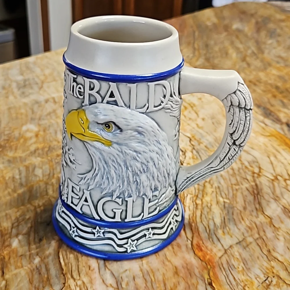 The BALD EAGLE 3D Ceramic Beer Stein Mug Cup